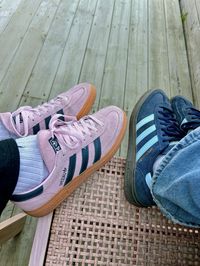 matching pink and blue adidas spezial