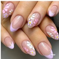 24 pc set, Nail Buffer and Nail Stickers Included "Bloom with style using our 24pc medium almond false press-on nails featuring a super floral design. Easily apply these nails for a vibrant, long-lasting manicure that brings a touch of nature to your fingertips. Perfect for any occasion, these trendy nails add elegance and charm to your look. 🌸💅 #FloralNails #PressOnNails #MediumAlmondNails"