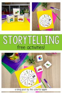 These storytelling activities for kids are fun and educational too! These story telling games are perfect for the classroom. They will help build student imagaination and creativity. Lots of free storytelling printables for you to grab too!