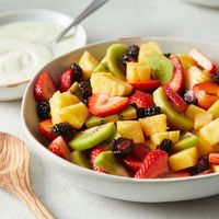 This refreshing and easy fruit salad recipe will be the favorite at any potluck or cookout. Serve with Lime Yogurt Dressing for tang and creaminess.