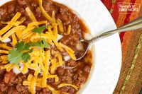 Our Mom's Cheater Chili recipe makes cooking a pot of homemade chili simple and fast. Hearty ground beef, savory onions and plump tomatoes make the best and fastest chili around!. #chili #easychili #simplechili #chilirecipe #cheaterchili #soup #FavoriteFamilyRecipes #favfamilyrecipes #FavoriteRecipes #FamilyRecipes #recipes #recipe #food #cooking #HomeMade #RecipeIdeas