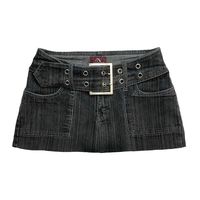 denim mini skirt with built in belt