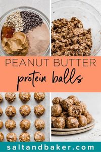 These healthy no bake protein balls are packed with peanut butter, chocolate protein powder and oatmeal. They are easy to make and something kids and adults alike will love! They taste just like a Reese's Peanut Butter cup.