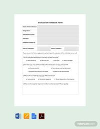 Instantly Download Free HR Evaluation Feedback Form Template, Sample & Example in PDF, Microsoft Word (DOC), Apple Pages Format. Available in A4 & US Sizes. Quickly Customize. Easily Editable & Printable.