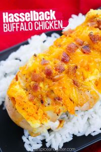 Hasselback Buffalo Chicken recipe is naturally low-carb and gluten-free, fork-tender and flavorful without being too spicy. The two cheeses used also gives a wonderful contrast of creamy cheese and juicy chicken. Plus, it's a one-pan recipe that is baked, which makes them super easy for weeknight meals.