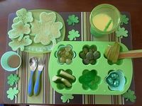 St. Patrick's Day Lunch with Green Shamrock Pancakes!