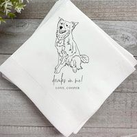 Amazon.com | Coolslove Luxury Custom Illustrated Dog Wedding Napkins, Personalized Photo Napkins, Bridal Shower, Engagement Party, Custom Bar Napkins, Custom Pet Wedding Napkins, Dog Napkins, Napkins for Tables: Cocktail Napkins