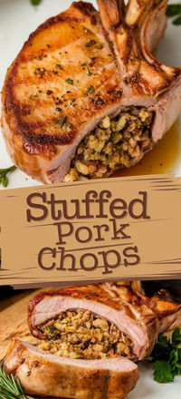 Upgrade your dinner with these Stuffed Pork Chops! Filled with a delicious, savory stuffing, these juicy chops are packed with flavor and make an impressive yet easy meal.