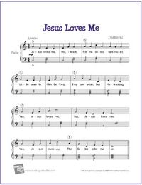 Jesus Loves Me (Bible Song) | Free Sheet Music  for Easy Piano - http://makingmusicfun.net/htm/f_printit_free_printable_sheet_music/jesus-loves-me-piano-solo.htm