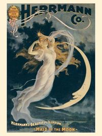 size: 12x9in Art Print: Alexander Herrmann’s Beautiful Illusion - Maid of the Moon, Vintage Magic Poster, 1898 by Pacifica Island Art :