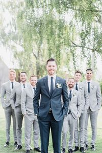 Mismatched groom and groomsmen suits by Jenn Kavanagh Photography