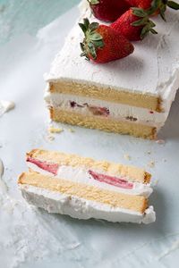 Strawberries and Cream Ice Cream Cake