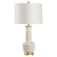 Zeo Modern Classic White Glazed Ceramic Gold Base Table Lamp