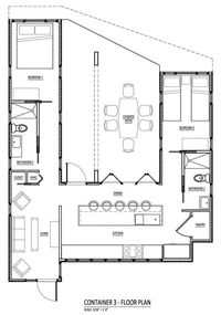 Shipping container house floor plan: