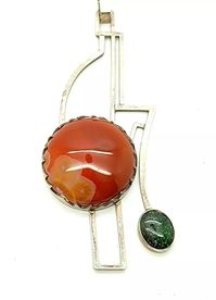 Vintage Danish DS 925 Sterling Silver Jasper Stone Modernist Abstract Pendant | eBay