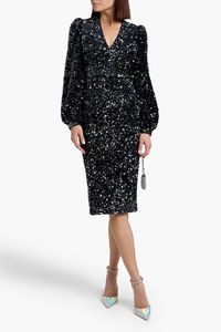 BADGLEY MISCHKA Sequined velvet dress | THE OUTNET