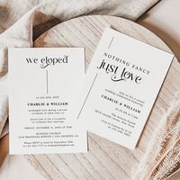 Retro Typography We Eloped Elopement Invitation