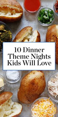 I talked to a dozen caregivers to get their fun, creative, and totally doable suggestions for theme-night ideas that keep kids happy. #themenight #themedinner #dinnerideas #dinnerrecipes #easydinners #easyrecipes #recipeideas