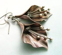 Mixed Metal Lily Flower Earrings Argentium Sterling by Mocahete                                                                                                                                                                                 More - Luxury jewelry