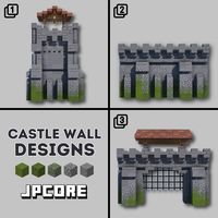 Need some cool Minecraft castle wall ideas and designs? Enjoy these stone walls with some overgrown effects. They're modular so they fit perfect against each other! The walls are about 9 blocks wall and 5 to 3 blocks wide.