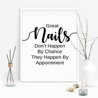 Nail Salon Decor, Great Nail Don’t Happen By Chance They Happen By Appointment, Nail Quote Prints, N