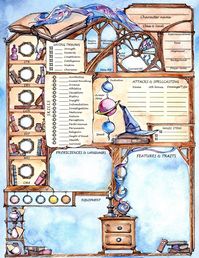 D&D 5e Wizard Character Sheets, colourful Pack include: - 4 JPG pages (Character Sheet, Inventory Sheet, Spells Sheet, Notes Page) - 8.5 x 11 inch - 1 fillable PDF with all pages 8.5 x 11 inch - 4 JPG pages (Character Sheet, Inventory Sheet, Spells Sheet, Notes Page) - A4( 8.3 x 11.7 inch )