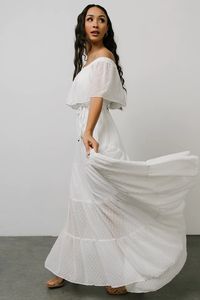 Swiss Dot Maxi Dress | White | Baltic Born