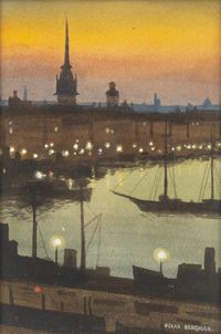 Oskar Bergman, Twilight over Stockholm. - Bukowskis