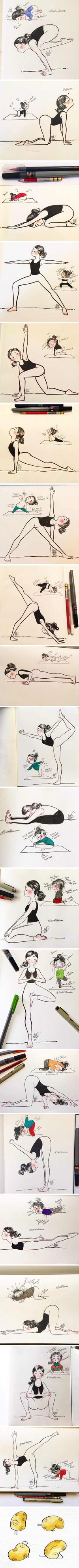 Yoga is harder than it looks, artist illustrates the expectation and reality in comic - 9GAG