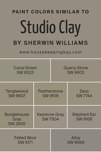 Choosing similar colors to Studio Clay SW 9172 by Sherwin Williams is essential for creating a cohesive and harmonious look in your space. These similar shades work together by sharing common undertones or intensities, ensuring that no single color stands out too much or clashes with the rest. This approach is perfect for those aiming for a subtle yet sophisticated ambiance where colors flow effortlessly from one to the other, enhancing the overall aesthetic and mood of a room.