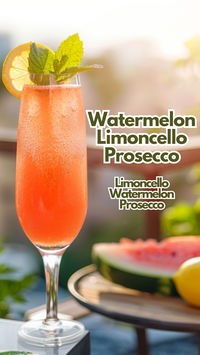 This Watermelon Limoncello Prosecco cocktail brings summer right to your table. Mixing sweet watermelon puree with tangy limoncello and topping it off with fizzy Prosecco creates a refreshing drink that’s perfect for any warm day. The fresh flavors of fruit make it a favorite at gatherings, and it’s always a hit when the sun is shining. #watermelonlimoncelloprosecco