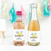 aloha beaches bridal shower mini wine labels and mini champagne labels