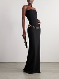 TOM FORD Strapless embellished belted stretch-cady gown | NET-A-PORTER