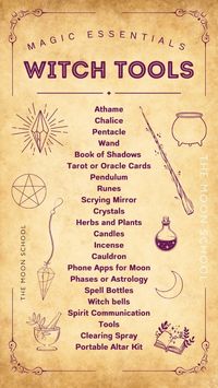 Witch tools you can’t do without! Read this list of 20 essential witchcraft supplies and resources you need if you are serious about living a life of spells and magic. Witch Starter Kit DIY Tools For Witchcraft Witch Items Witchy Items Witchcraft Tools Beginner Witch Witch Tools Witch Tips Witches Tools The Pentacle House Protection Book Of Shadows Grimoire Witch Tools Wiccan Symbols Grimoire Book  Witchcraft Kit Wiccan Supplies Spiritual Altar Powerful Spells Witchy Gifts Spell Jars Pendulum Board Spell Candles