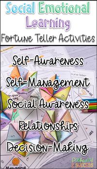 LOVE these social emotional learning fortune teller activities as the perfect back to school game for kids and teens. Students will see it as a fun craft, but it's really a great way to learn about self-awareness, self-management, social awareness, relationships, and decision-making skills for SEL. #sel #socialskills