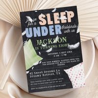 Sleep Under Cute Colorful Sleepover Birthday Invitation