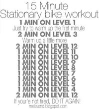 stationary bike workout; I did this today! Great for when all the elliptical mac