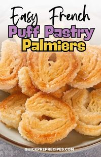 Bring a bit of France to your table with these easy puff pastry palmiers! All it takes is puff pastry, sugar, and a few minutes to create these delicious, golden pastries. Crispy and sweet, they’re a perfect last-minute snack or dessert that everyone will love. Ready to bake? Visit Quick Prep Recipes for the simple recipe!