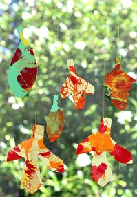 spin painted leaves for children fall art project