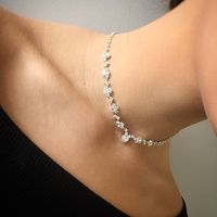 Silver choker crystal choker necklace adjustable choker