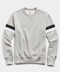 Double Stripe Raglan Sweatshirt in Grey Mix - Todd Snyder