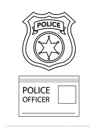 Kid Mock Police Officer Badges License Printable Cop Costume Play