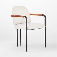 Avont Upholstered Metal Dining Armchair + Reviews | CB2 Canada