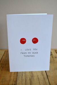 'I love you from my head tomatoes' by SophieFellCreations #Card #Illustration #Tomatoes