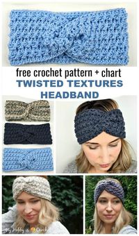 My Hobby Is Crochet: "Twisted Textures" Headband / Earwarmer | Free Crochet Pattern + Chart