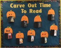 Halloween YA bulletin board   Carve Out Time to Read 10/16