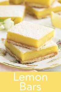 You'll love these bright and zingy lemon bars with a crisp shortbread crust and luscious lemon filling. Beyond easy to make and oh so delicious!