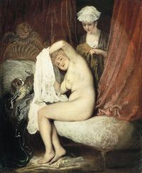 A Lady at her Toilet (La Toilette), c.1716-17 (oil on canvas)