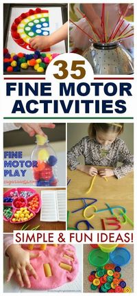 35 simple and engaging fine motor activities for kids; lots of fun ideas that can be set up in seconds!