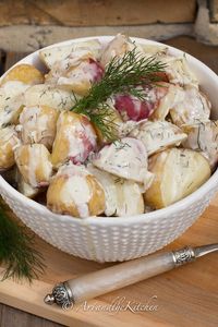 New Potatoes with Creamy Dill Sauce